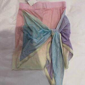 Pitusa Pastel Ombre Tie Skirt in Pink, Blue & Lavender